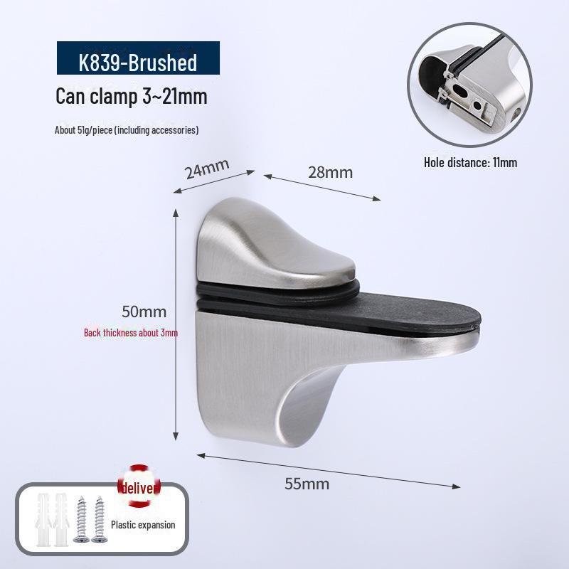 F-образный зажим для стекла Duckbill для ванной комнаты/кухни