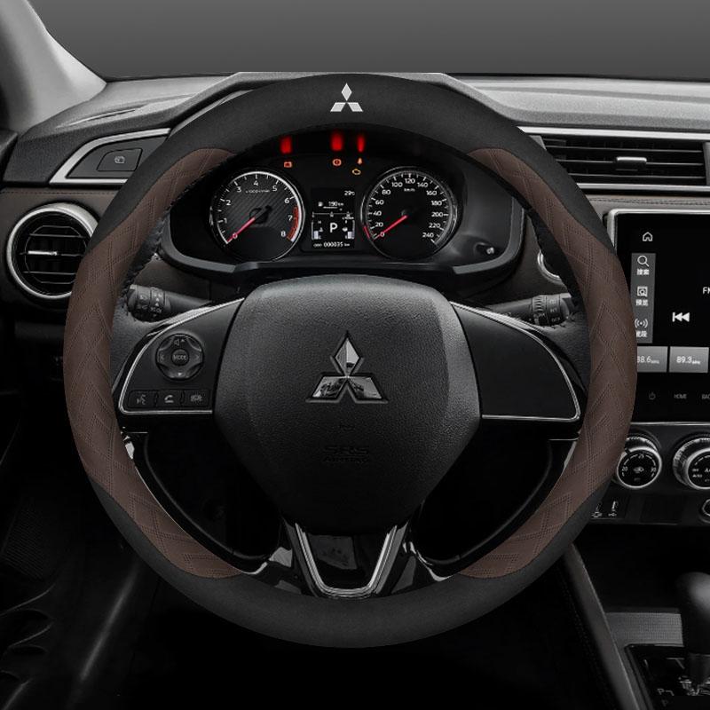 Для Mitsubishi Outlander Pajero Asx Colt Lancer Delica Evolution L200 Triton RALLIART Противоскользящая замшевая оплетка на руль автомобиля