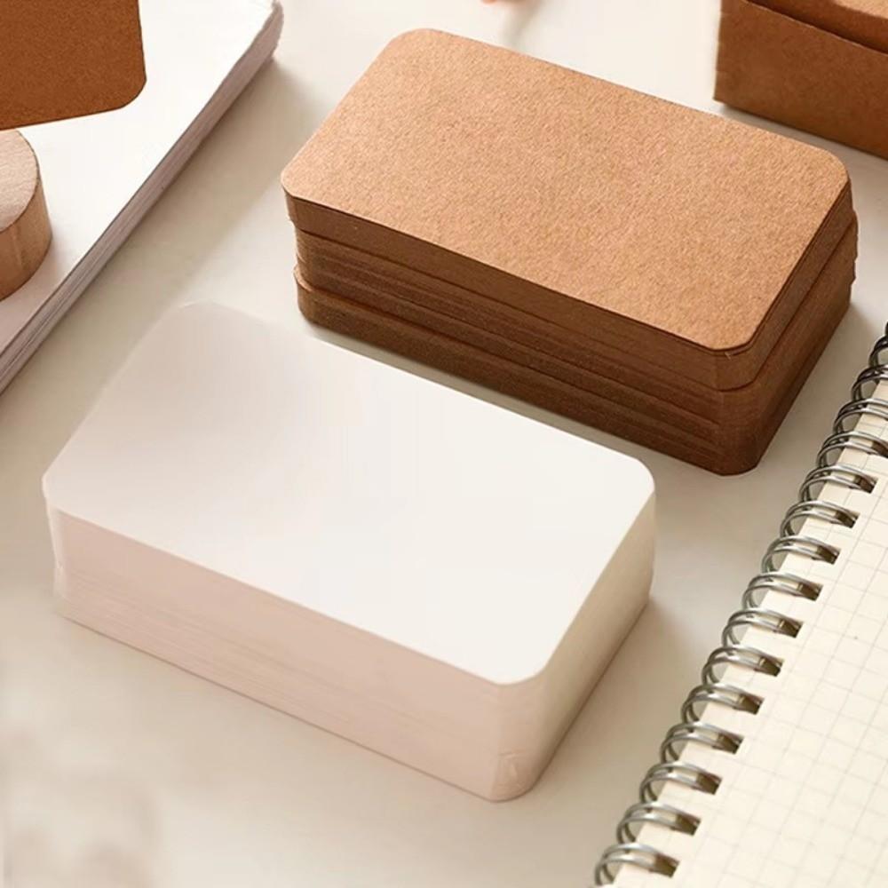 100pcs/box Mini Kraft Paper Card Blank Message Thank You Card Portable Writing Card  Learning Card