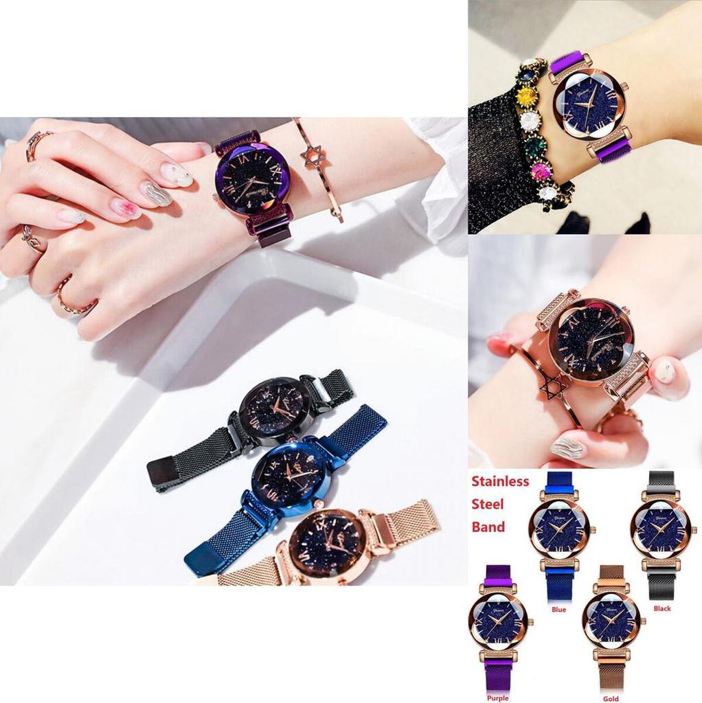 Fashionable Womens Bracelet Watch With Timeless Starry Sky Design And Alloy Case