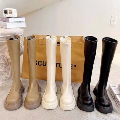 Маленькие длинные сапоги женские 2025 новые весенне-осенние тонкие толстые ноги толстая подошва нишевые на высоком каблуке рыцарские сапоги