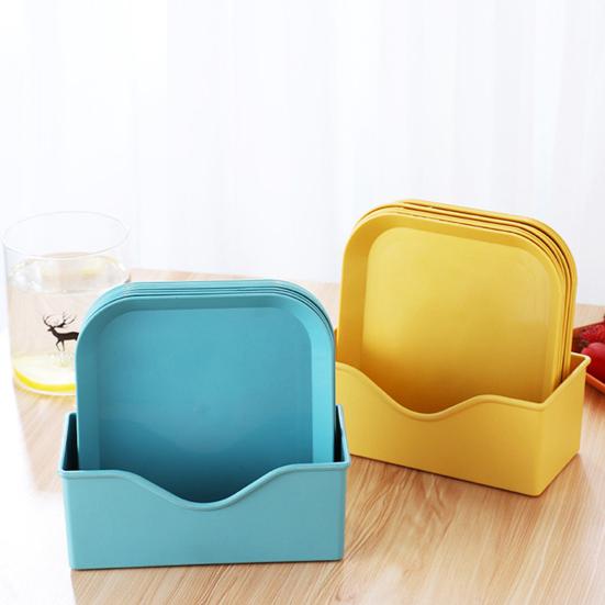 4 шт. легкие небьющиеся тарелки, многоразовые посудомоечная машина, микроволновая печь, безопасные обеденные тарелки, красочные повседневные квадратные круглые тарелки для кухни, кемпинга