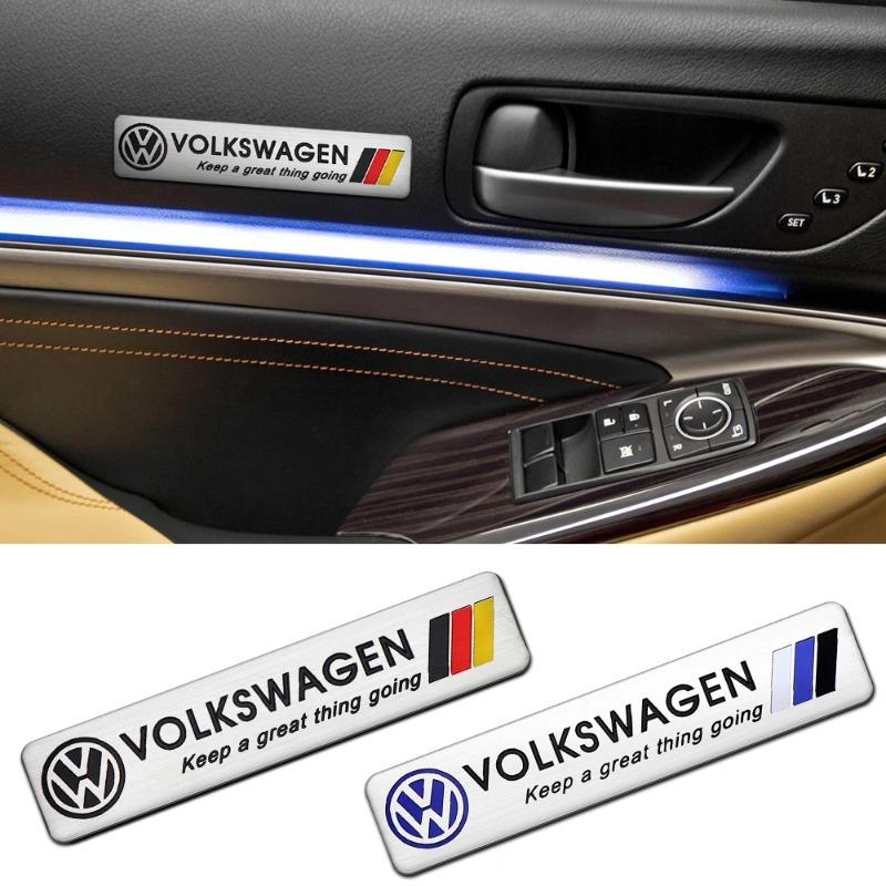 Hub Caps Aluminum Car Side Fender Stickers Alloy Badge Auto Logo Rear Trunk Decals For Volkswagen VW Golf Beetle Scirocco Bora M