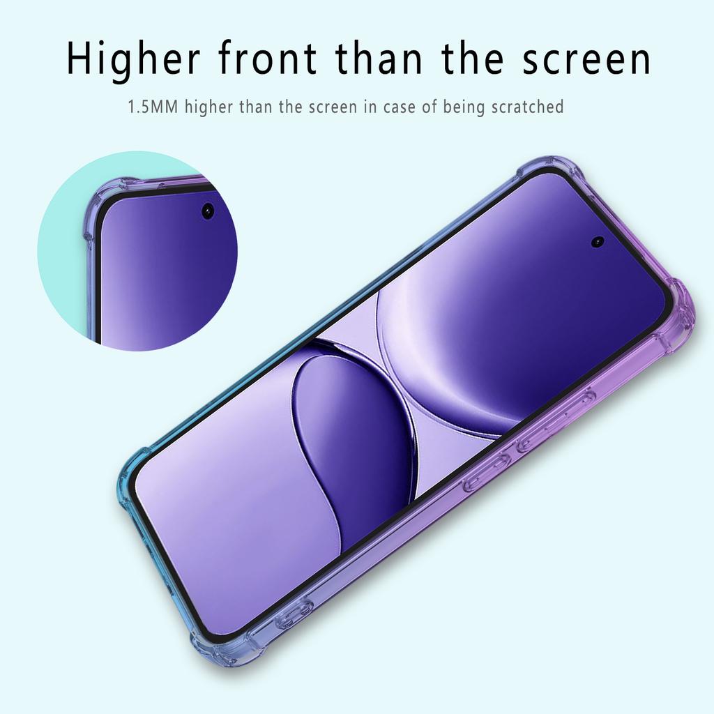Для POCO F7 5G Мягкий Силиконовый Чехол с Усиленными Углами для Телефона, Прозрачная Радужная Градиентная Крышка для Xiaomi Redmi Turbo 4 Pro