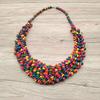 Creative Colored Wooden Bead Woven Necklace Neck Accessories For Men And Women