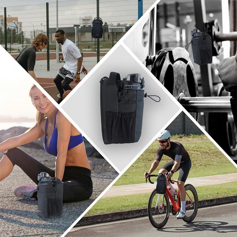 High-End Portable Crossbody Fitness Bag with Magnetic Water Bottle Holder