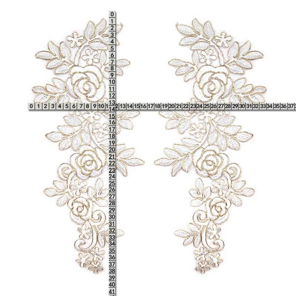 1Pair Wedding Wings For Women Dress Badge Lace Embroidery Sewing Patches Apparel Sewing Fabric