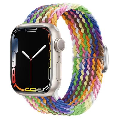Нейлоновый ремешок для Apple Watch Ultra 2 49 мм 40 мм 44 мм 41 мм 38 45 мм Эластичный плетеный браслет-петля для iWatch Series 9 8 7 6 SE 5 4