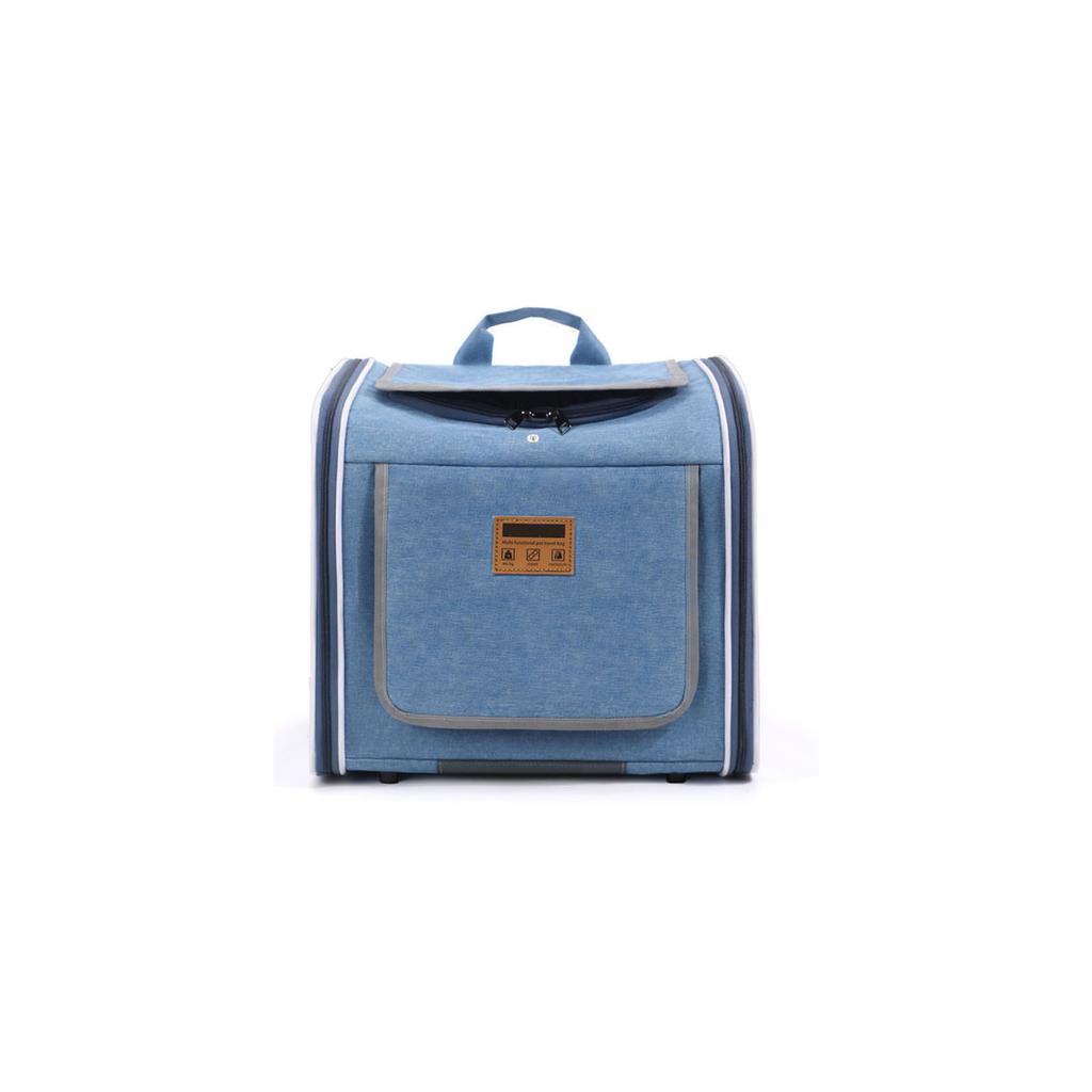 Dog Bike Basket Oxford Cloth Expandable Brthable Pet Carrier Backpack with Mesh Window for Small Dogs Cats