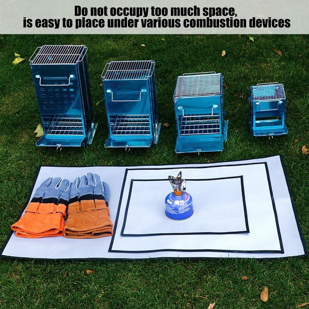 Grey Flame Retardant Rug Fiberglass Camping Protection Rug Picnic Fire Blanket  Outdoor Protection