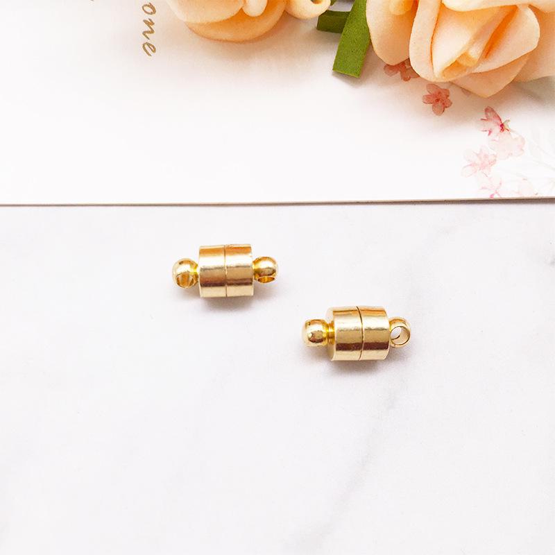 Золотая цилиндрическая магнитная пряжка для самодельных украшений ручной работы - пряжка для соединения ожерелья и браслета