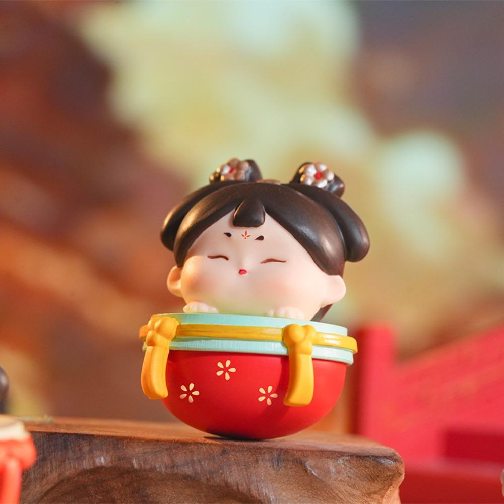 Модель куклы из смолы в старинном стиле в китайском стиле, мультяшная девочка, неваляшка, игрушка для детей, девочек и мальчиков