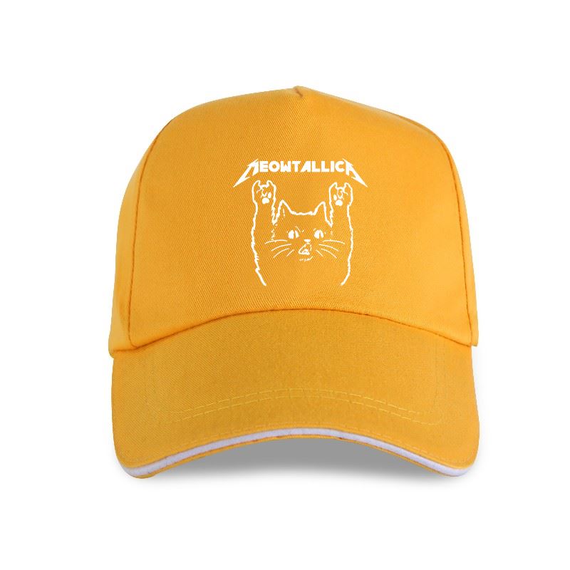 Cat Meowtallica Cat Рок-музыка Унисекс Бейсболка Темный Хизер Хлопок S-3XL Подарок Забавный