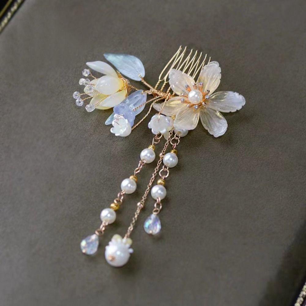 Подтонированные свадебные головные уборы Пластиковые серьги Жемчужная шпилька для волос Женщины