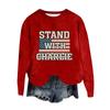 Women's Fashion Round Neck Pullover Top Long Sleeve Tee Printed Sweatshirt