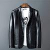 Personalized Jacket Leather Coat Korean Style Slim Leather Suit Handsome Men's Leather Jacket Trendy Men's Suit Clothes