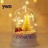 Compact Christmas Gift for Friends Tree in Dome with LED Light, Mini Cedar Light Up Decorative Indoor Holiday Ornament, Battery Powered Table