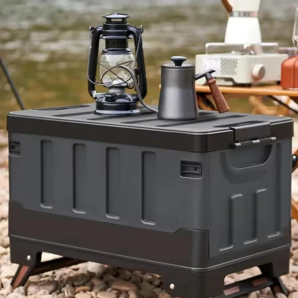Large Camping Storage Box Portable Waterproof Container Outdoor Storage Case Durable Multi Purpose Foldable Car Trunk Organizer