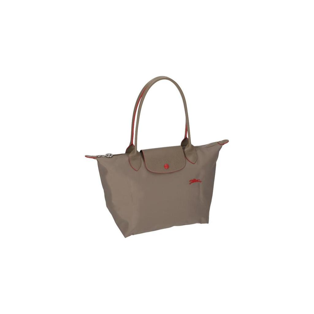 New LONGCHAMP Le Pliage Club Nylon Fabric Long Handle Shoulder Bag Trumpets Women's Brown 2605619P18