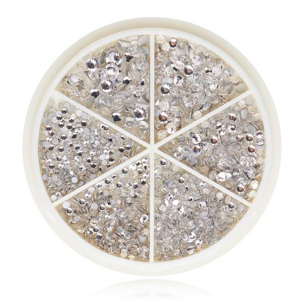 May Brown Mixed Size Nail Stone M02271, 1 Piece, Crystal