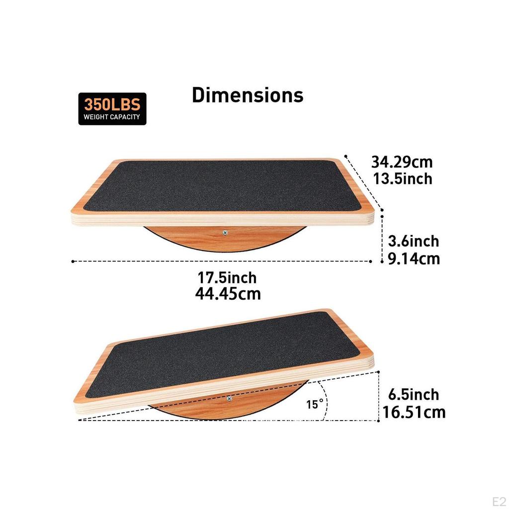 Wooden Balance Board Wobble Workout Lightweight Non Slip Surface Birthday Gift Exercise