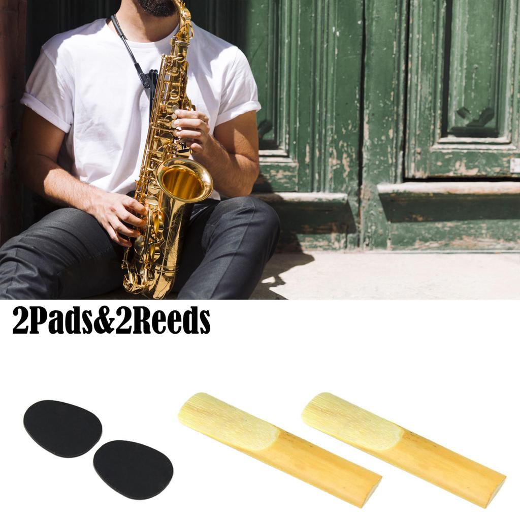 Akindou E Flat Alto Saxophone Mouthpiece with 2 Reeds and 2 Mouth Cushions Jazz (Golden Ligature)