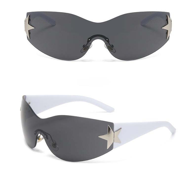 MePanda Унисекс универсальные поляризационные безрамочные солнцезащитные очки со встроенными персонализированными пятиконечными звездами, UV400