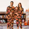 Halloween Printed Family Matching Hooded Long Sleeved Zippered Hooded  Jumpsuit Set