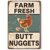 1pc, Vintage Metal Sign Chicken Coop Sign for Farm Yard Decor, Farm Sign for Home Kitchen Outdoor Decor, Fresh Butt Block