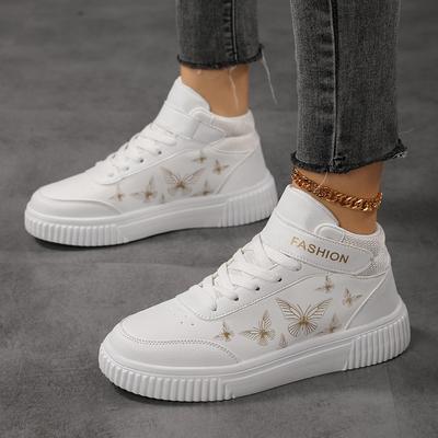 Весенне-осенняя новая женская обувь повседневная спортивная одинарная обувь на плоской подошве с высоким верхом легкая белая обувь женские кроссовки женские