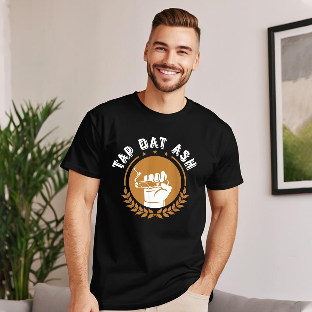 Combed Cotton Unisexs Short Sleeve Humorous Smoke Cigar Smoker Quote Tshirts Party Tops Tees Loose Hip Hop Crew Neck Teeshirts