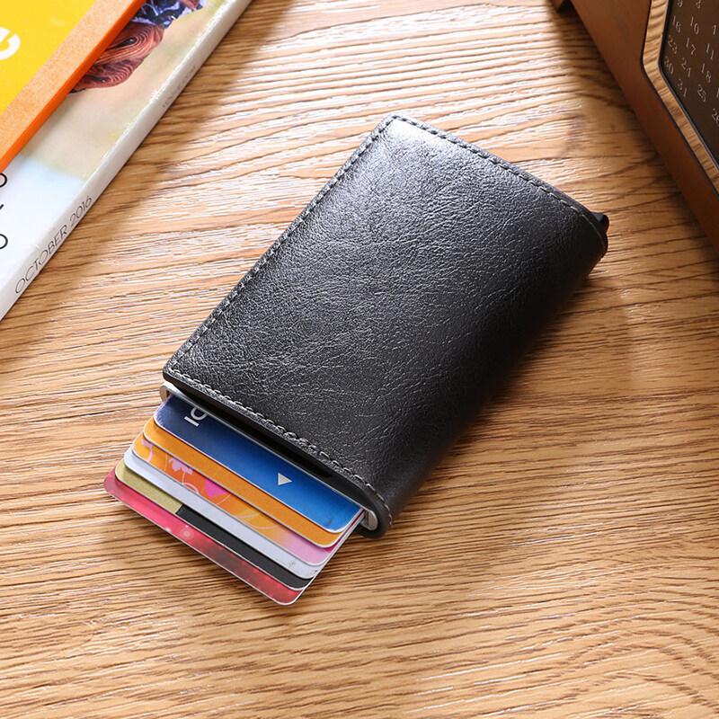 Новый кошелек Rfid из искусственной кожи, металла и алюминия, держатели банковских карт, кредитные карты, держатели карт, удостоверения личности, чехлы для карт
