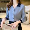 Women's Chiffon Shirt Women's Spring and Autumn Shirt Long Sleeved Top Fashionable Shirt