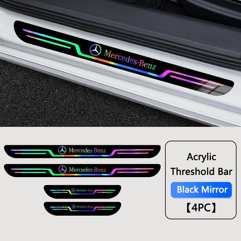 TXF4 For Mercedes Benz W210 W203 W204 W205 W211 W212 C180 A200 CLA CLK CLS 4Pcs Car Door Threshold Strips Protector Sticker Accessory