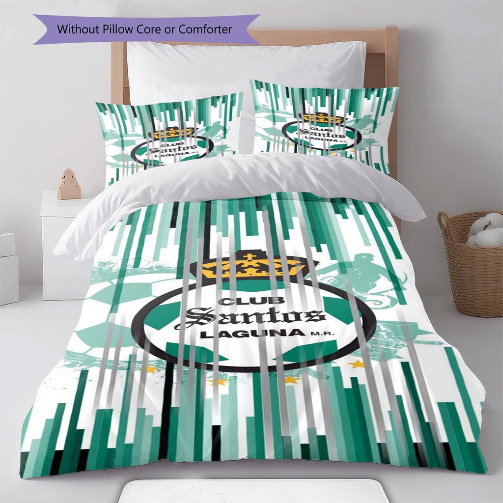 Santos Laguna Pattern Bedding Set Quilt Cover Pillowcase Home Decor Gift (1 * duvet cover + 2 * pillowcase, without core)