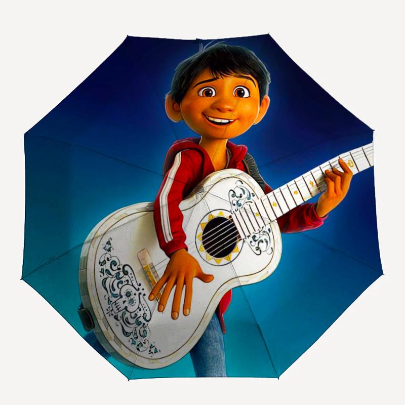Coco Movie Poster Inspired Cartoon Umbrella, Portable 3-Fold Compact Umbrella, Suitable for Camping, Hiking and Travel, Ideal Easter Birthda