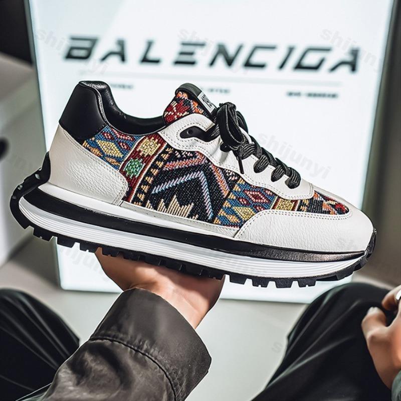 Мода 2025 Новые Весенние Мужские Низкие Кеды на Толстой Подошве Повседневная Спортивная Обувь Модный Тренд Удобная Нескользящая Обувь Низкие Кроссовки на Платформе