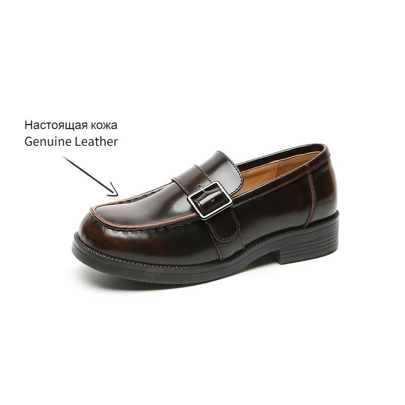 Мода 2024 года, новые весенние и осенние туфли в стиле колледжа, японские мягкие туфли для девочек на среднем каблуке с круглым носком, винтажная обувь в стиле JK