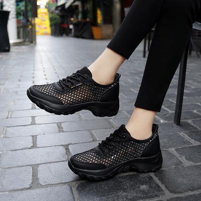 Женская обувь, спортивная обувь 2025 лето женская тонкая сетчатая дышащая повседневная легкая мягкая подошва толстая подошва амортизирующая обувь для бега