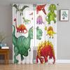 Cartoon Animal Dinosaur Sheer Curtains for Living Room Decoration Window Curtains for Kitchen Tulle Voile Organza Curtains