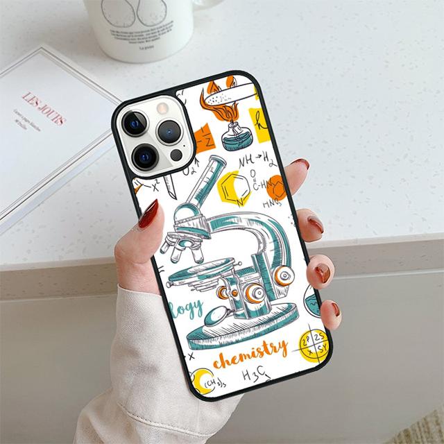 Винтажный Бесшовный Чехол для Телефона Химическая Лаборатория Для iPhone 17 Air 13 12 Чехол Для Apple 14 15 16 Pro Max Plus SE