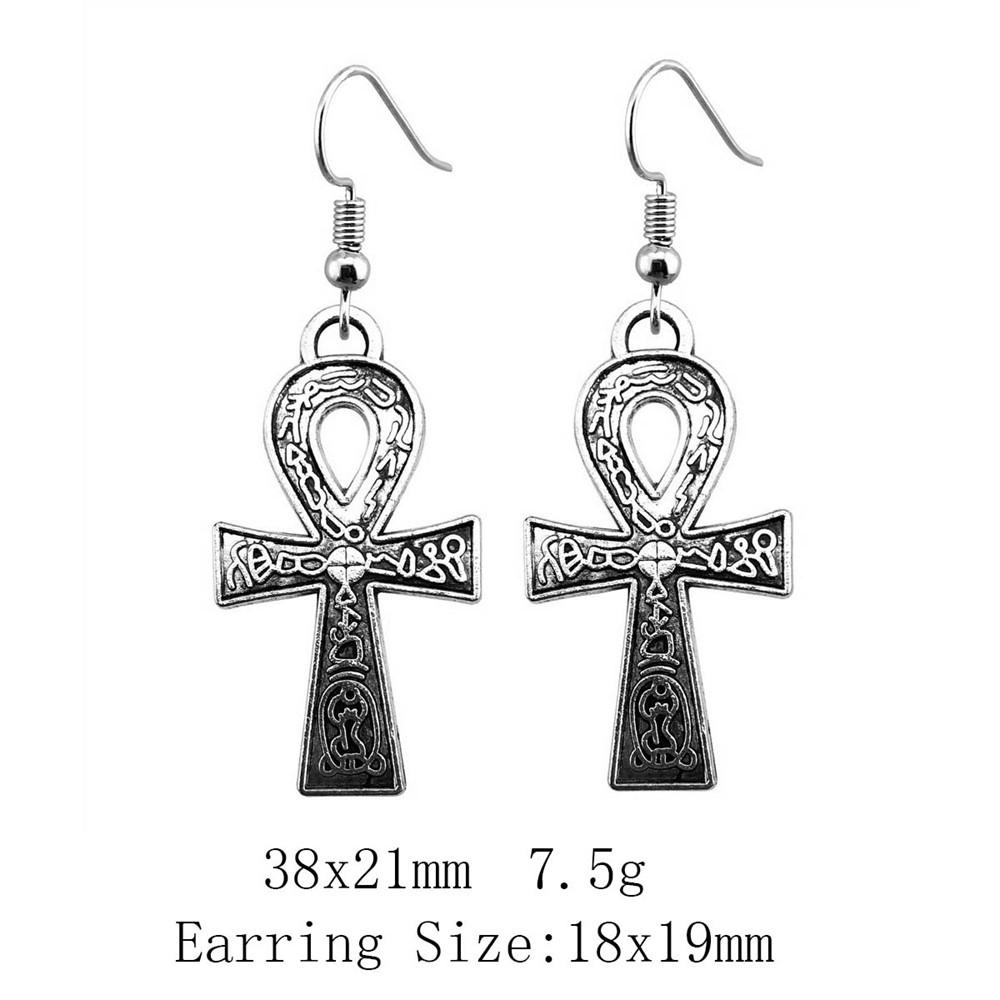Новые поступления Длинные серьги Pharaoh Chief Ankh Cross Drop & Dangle Серьги-подвески для женщин Серьги-сумки в стиле бохо