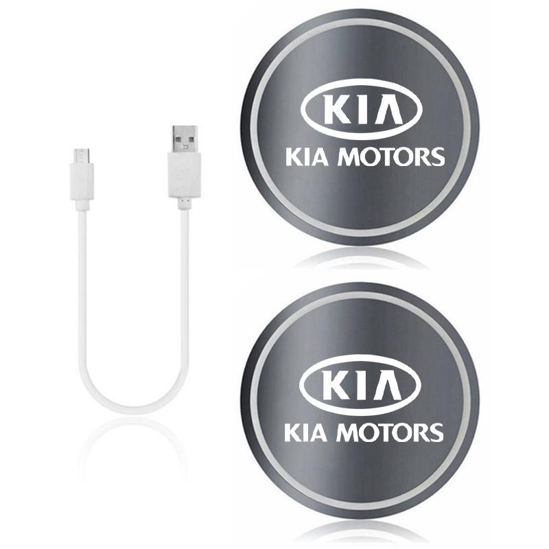 2026 Hot Car Sticker LED Light Car Coasters Light Mats 7 Colors Cup Holder Pad For Kia Sportage Cerato Optima K2 K3 K4 K5 Rio Pi