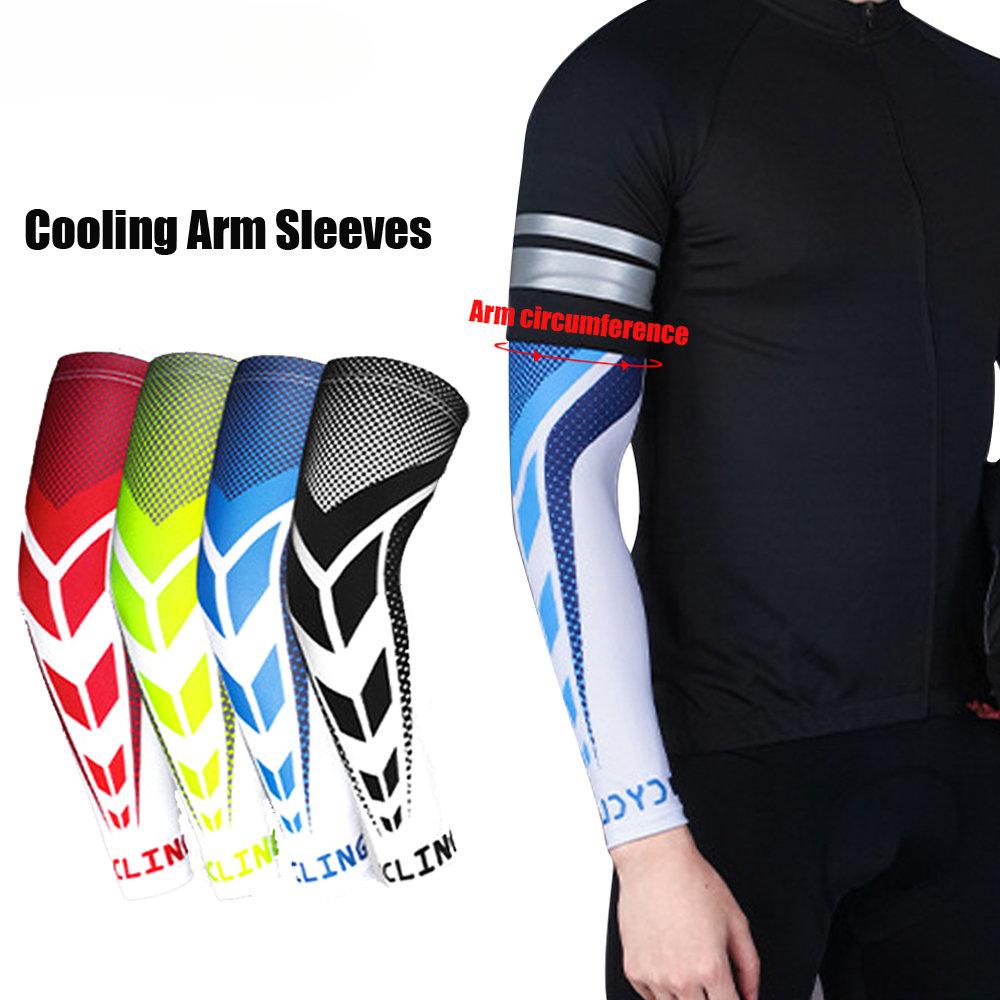 1 пара охлаждающих нарукавников для мужчин и женщин, спортивные рукава с защитой от ультрафиолета для бега, езды на велосипеде, баскетбола, футбола, волейбола