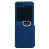 For Samsung Galaxy Z Flip7 5G Case Card Holder Ring Holder Kickstand PU+PC Phone Cover with Chain