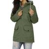 Women Solid Rain Jacket Outdoor Plus Waterproof Hooded Raincoat Windproof