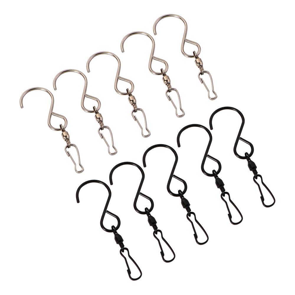 For Wind Chimes Bird Feeder Plants Pot Solar Light Garden Hanger Clip Swivel Hook Hanging Hook