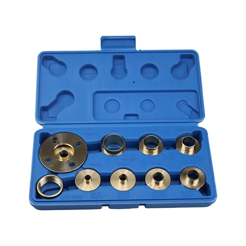 Comprehensive Brass Router Guide Bushing Set with Acrylic Base Plate Suitable for Various Woodworking Applications