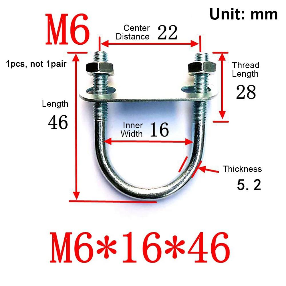 1 шт. Новый оцинкованный Q235 углеродистая сталь M8 зажим для круглой трубы с крепежными винтами круглый болт трубный U-образный хомут для круглой трубы