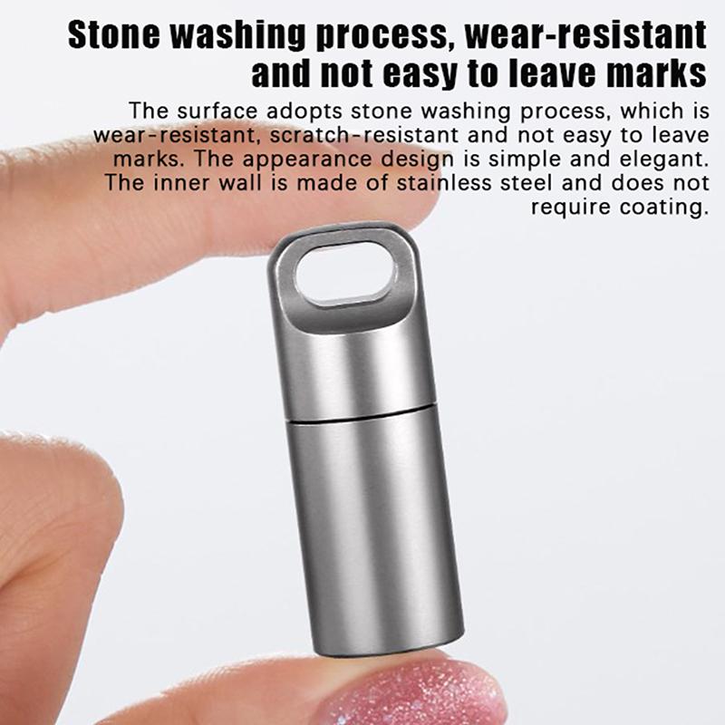 1Pcs Portable Waterproof Metal Capsule Box Mini Medicine Holder Stainless Steel Pill Case Mini Pill Holder Edc Tool Seal Bottle